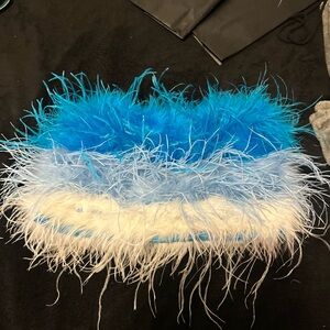 Blue Ombre Ostrich Feather Skirt